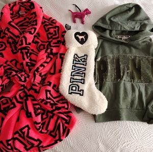 ❤PINK Cropped Hoodie, Robe, Stocking, Ornament